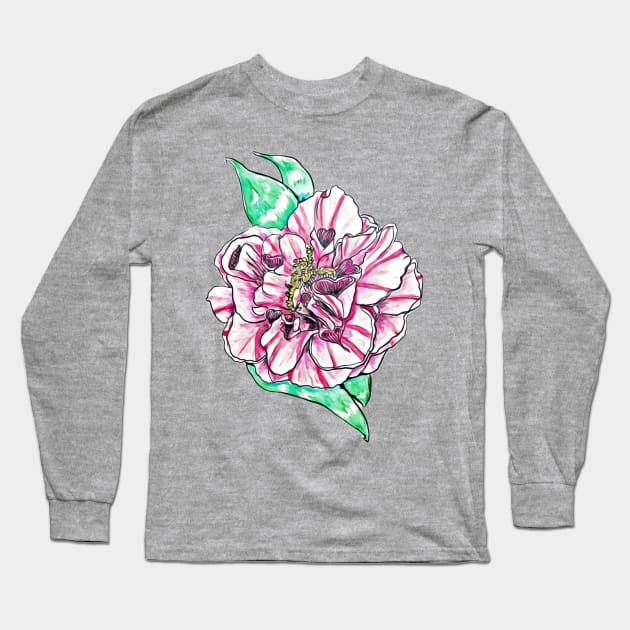 Heart Camellia Long Sleeve T-Shirt by Light Girl Design